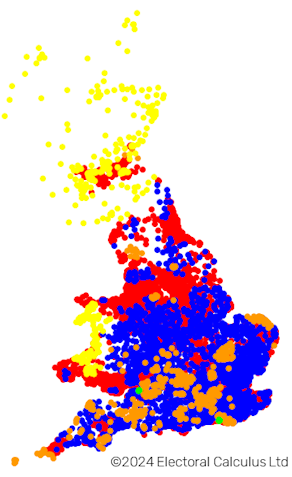 Predicted GE Result by Ward