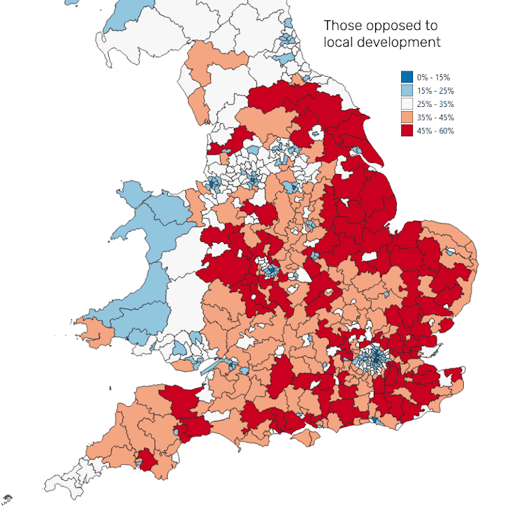 Property Chronicle map of seats showing hostility to local development