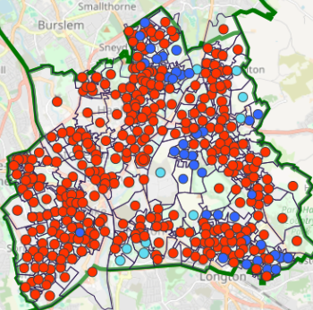 Stoke-on-Trent Central party support in 2024 by output area